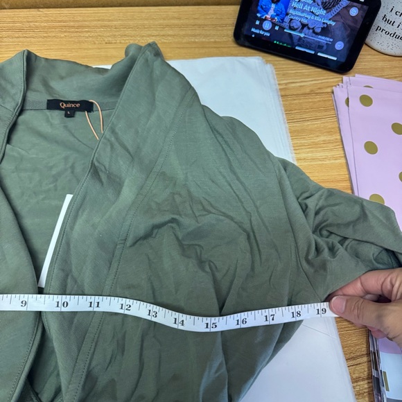 NWT Quince Tencel Jersey Midi Wrap Dress in Sage - Picture 14 of 15